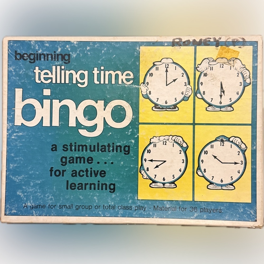 Vintage Telling Time Bingo Game